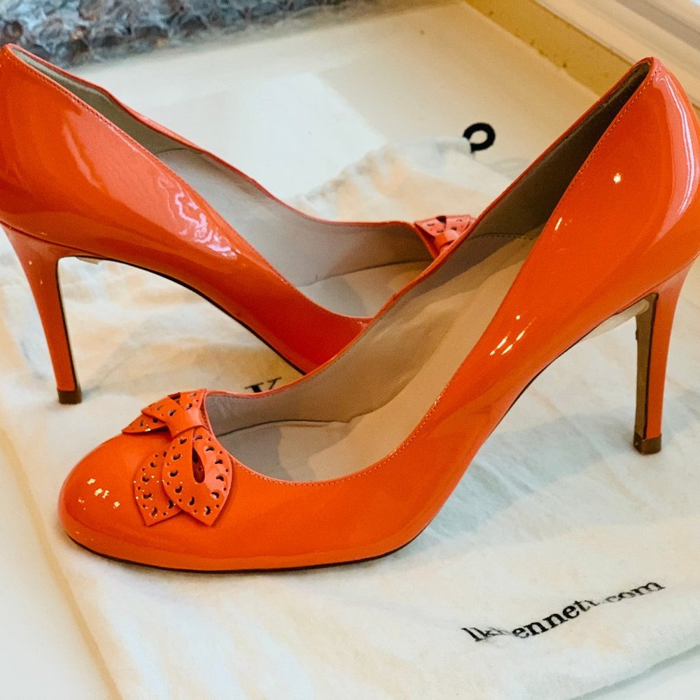 Brand New Patent Orange L.K. Bennett Pumps Size 42